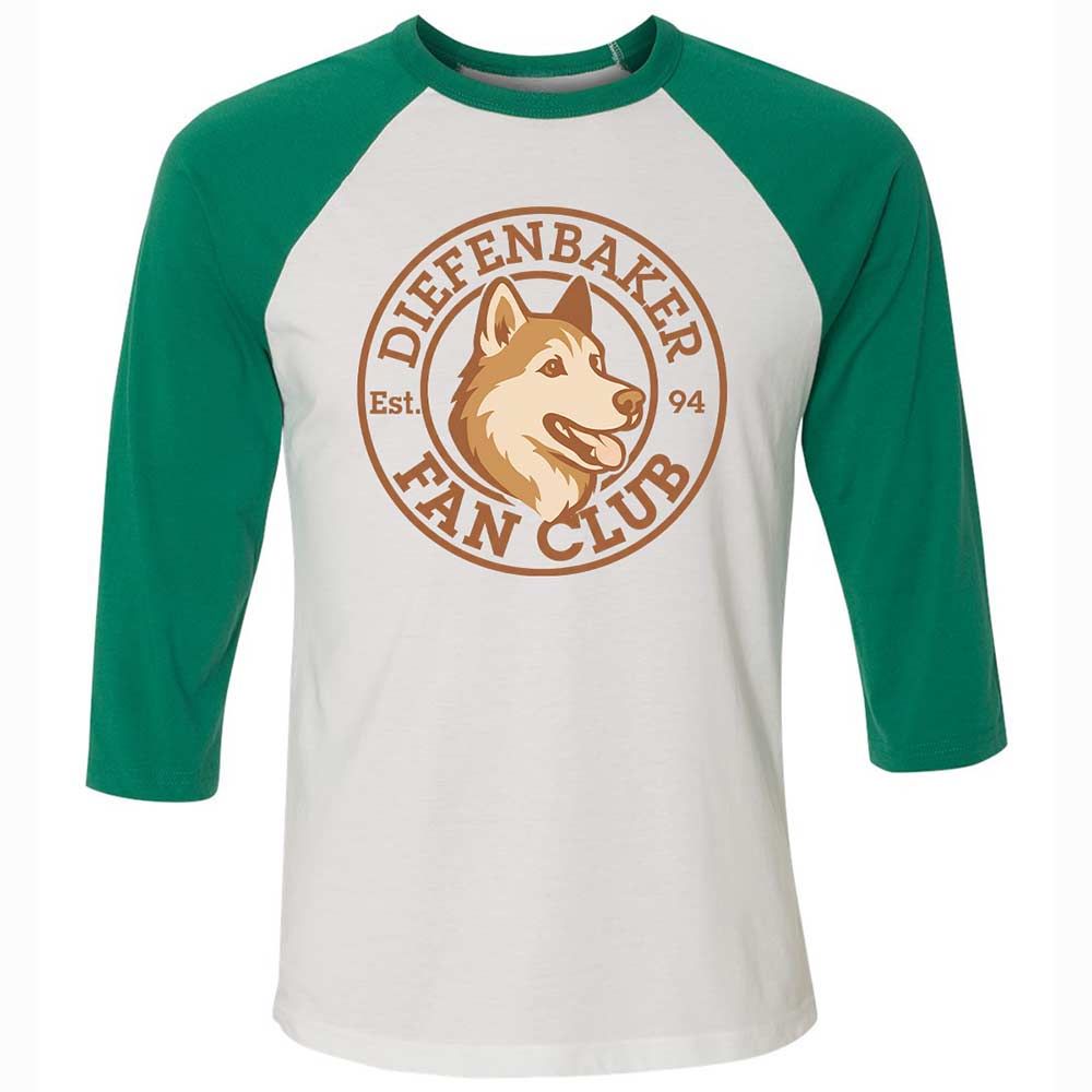 Unisex 3/4 Baseball Tee - 2MM2NL7Z - White/Kelly - 6
