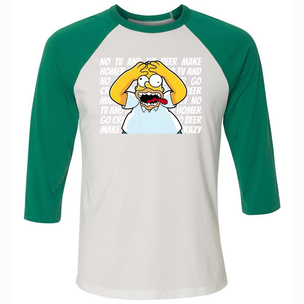 No TV and No Beer Make Homer Go Crazy - White/Kelly - 6