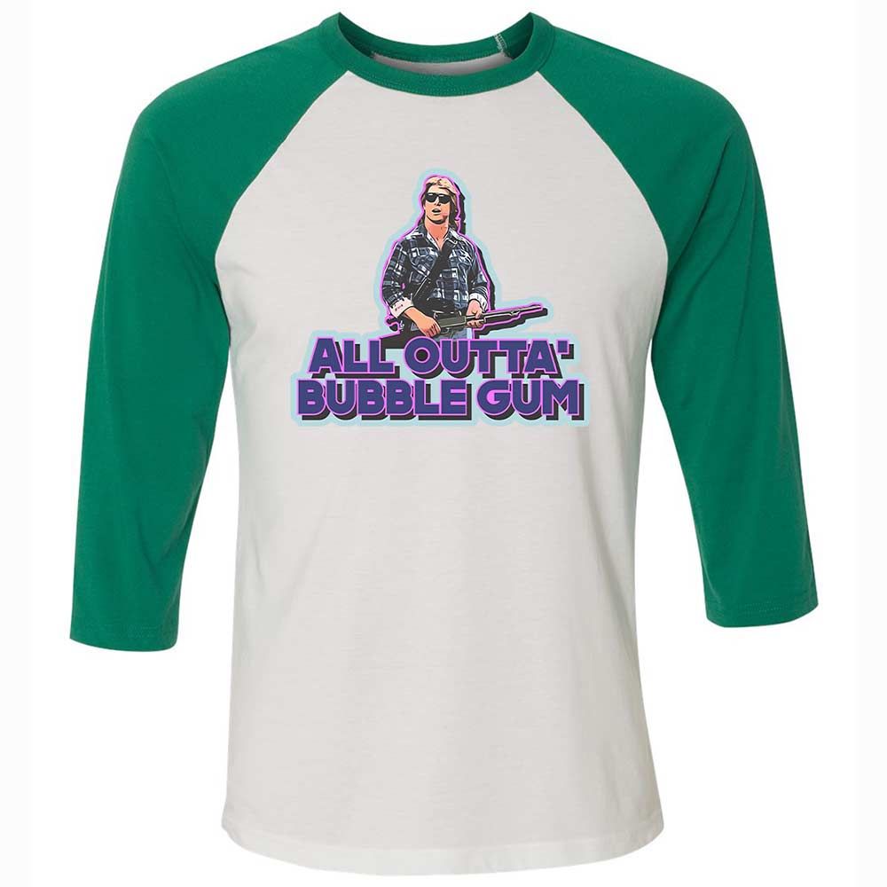 Unisex 3/4 Baseball Tee - M4HLCR4H - White/Kelly - 6