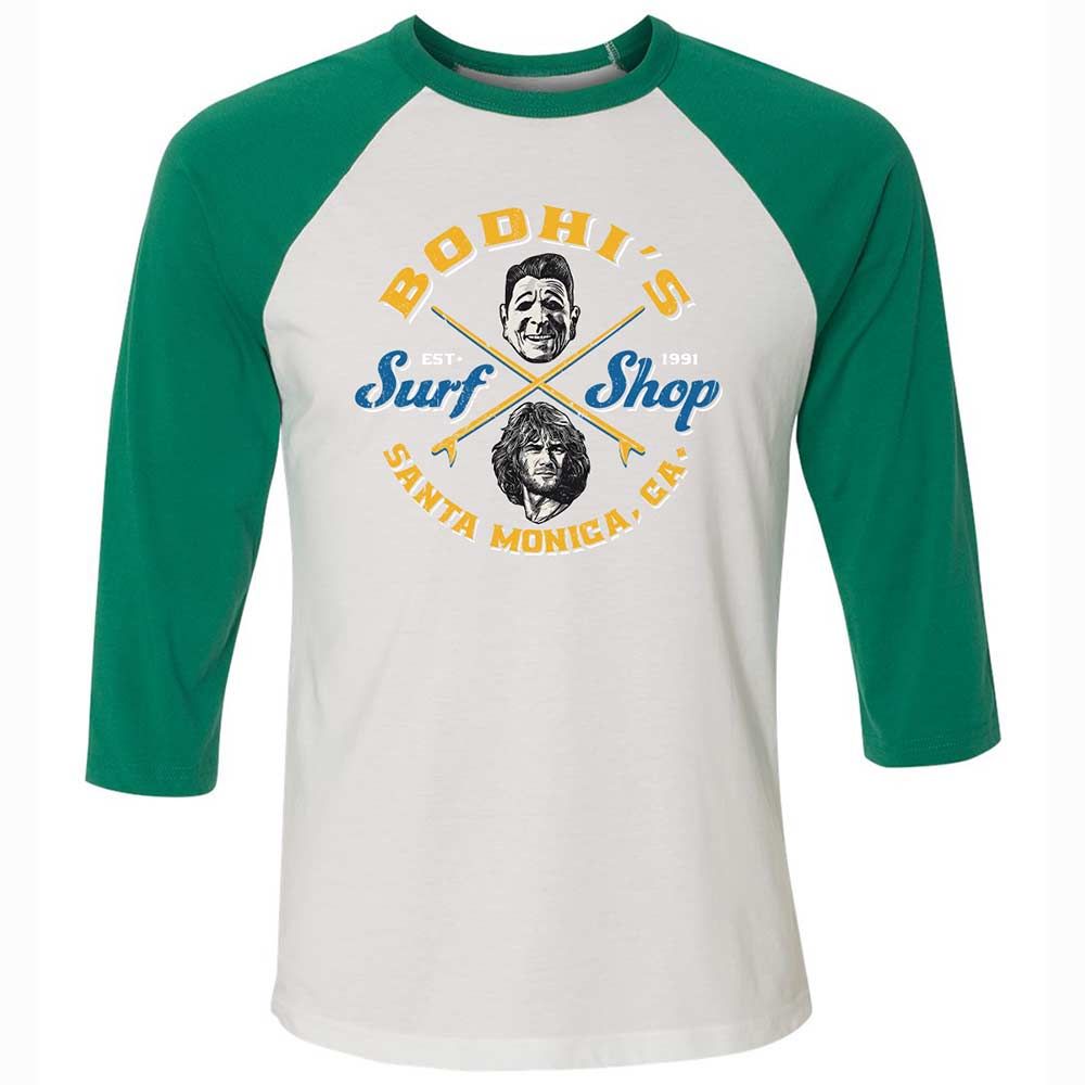 Unisex 3/4 Baseball Tee - 9TD2VPBW - White/Kelly - 6