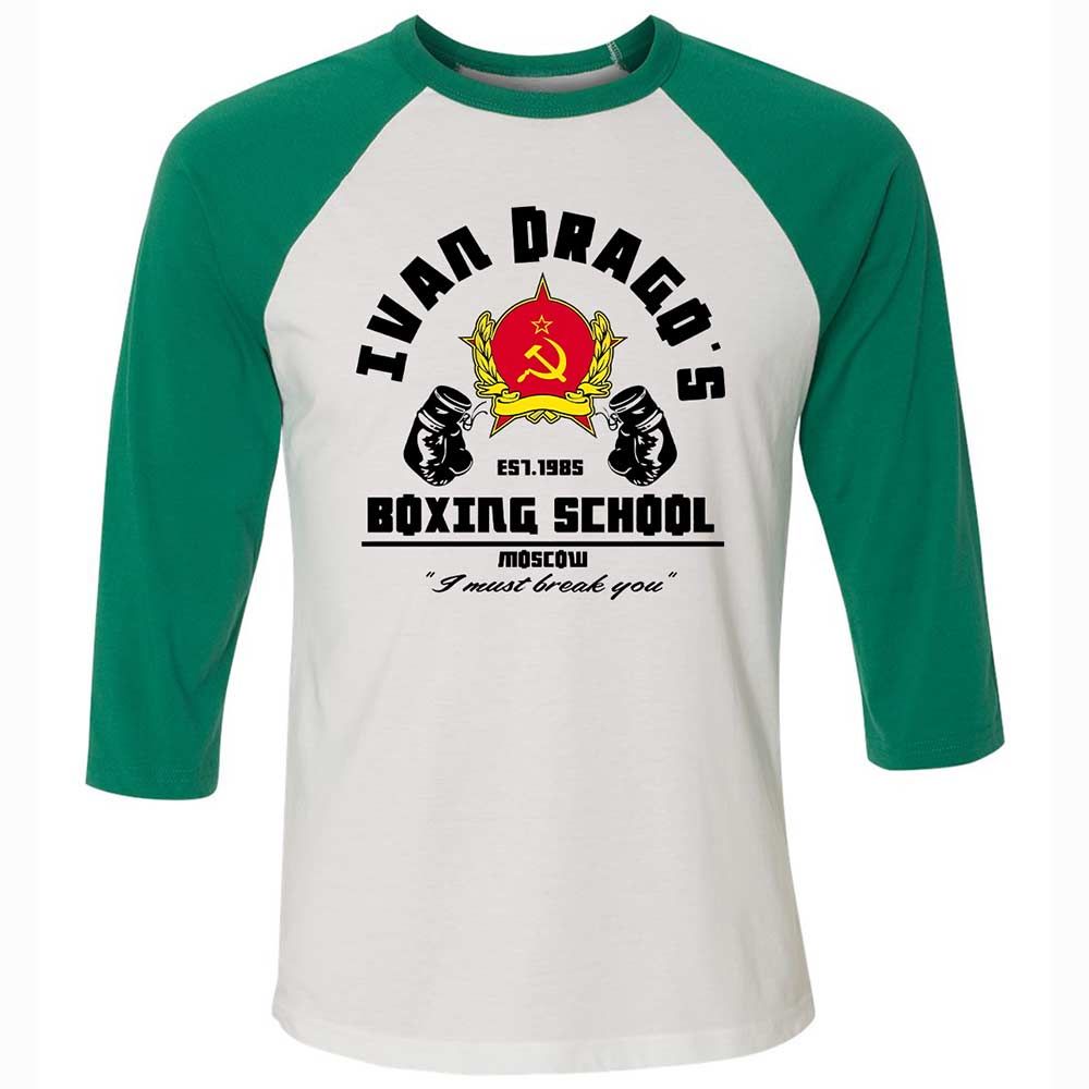 Unisex 3/4 Baseball Tee - 9L4F8MPM - White/Kelly - 6