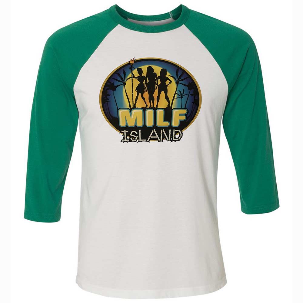Unisex 3/4 Baseball Tee - 5VPRWUKY - White/Kelly - 6