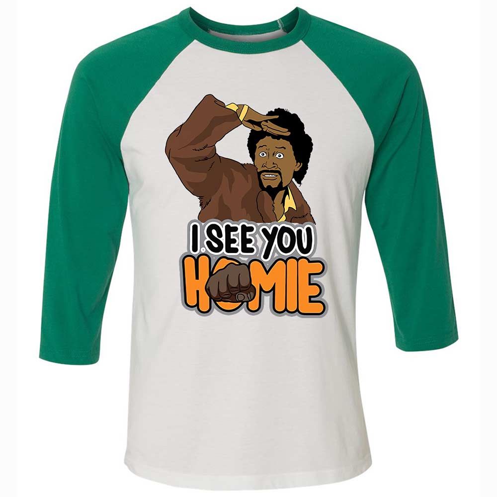 Unisex 3/4 Baseball Tee - B94MZM22 - White/Kelly - 6