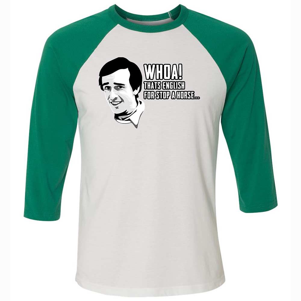 Unisex 3/4 Baseball Tee - RKJEA7Q4 - White/Kelly - 6