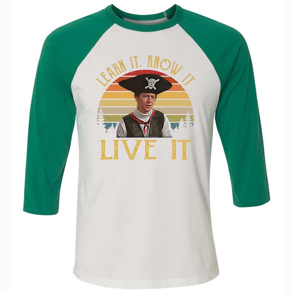 Unisex 3/4 Baseball Tee - SA92MQD9 - White/Kelly - 6