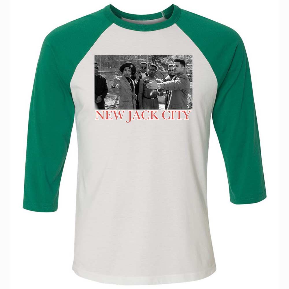 Unisex 3/4 Baseball Tee - KKRDCX2W - White/Kelly - 6