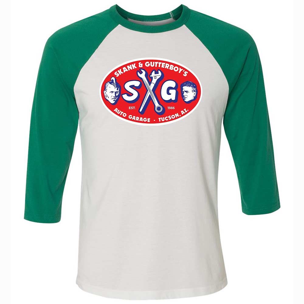 Unisex 3/4 Baseball Tee - JSH5FZ39 - White/Kelly - 6
