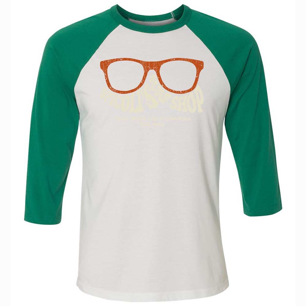 Unisex 3/4 Baseball Tee - BZ8E8H8B - White/Kelly - 6