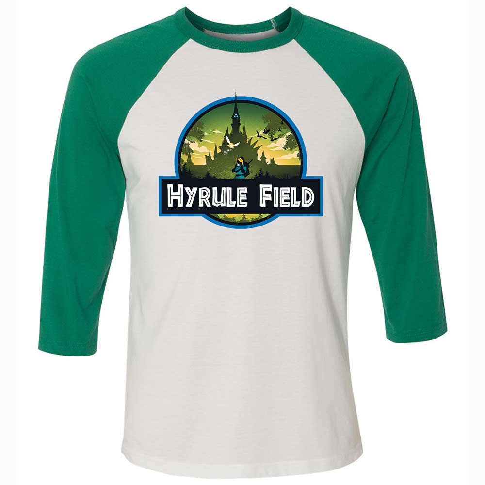Unisex 3/4 Baseball Tee - 3ECFV8G6 - White/Kelly - 6