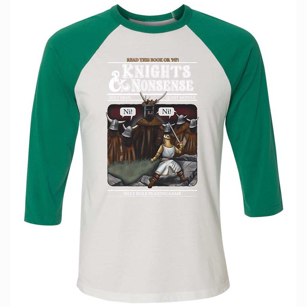 Unisex 3/4 Baseball Tee - FKNH67ZS - White/Kelly - 6