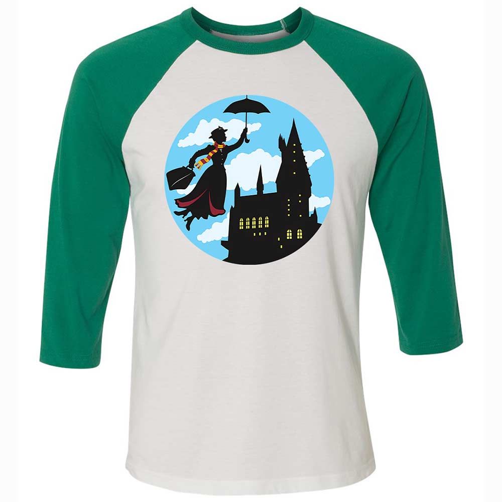 Unisex 3/4 Baseball Tee - VWVD63ED - White/Kelly - 6