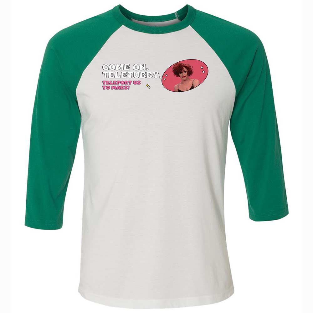 Unisex 3/4 Baseball Tee - WCM9BR3M - White/Kelly - 6