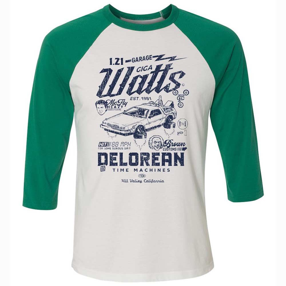 Unisex 3/4 Baseball Tee - ZZHL6CL8 - White/Kelly - 6