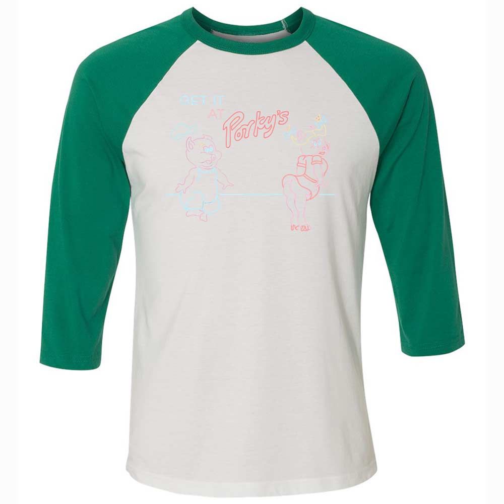 Unisex 3/4 Baseball Tee - 4A5PZQJK - White/Kelly - 6