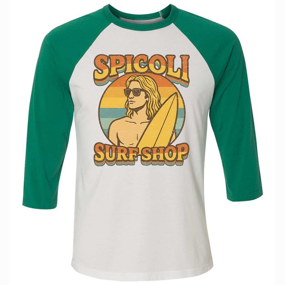 Unisex 3/4 Baseball Tee - SP7EP9W8 - White/Kelly - 6