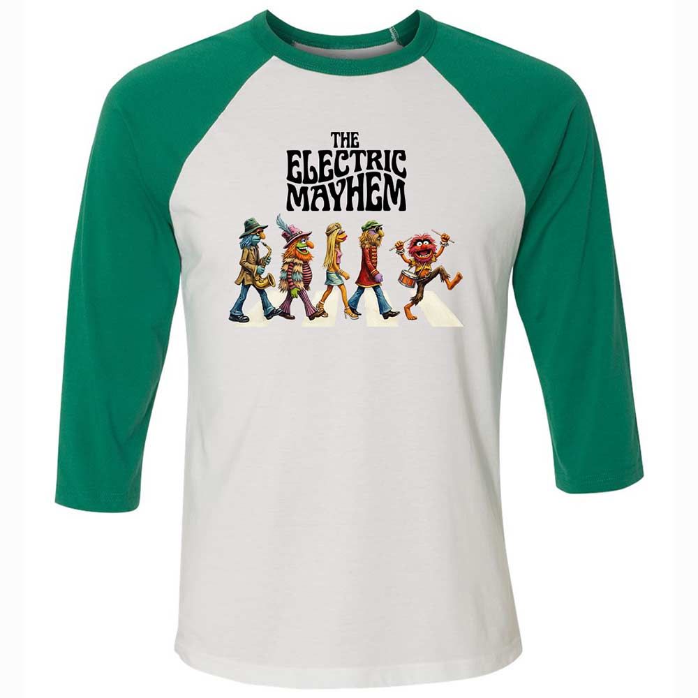 Unisex 3/4 Baseball Tee - 6M6W1B43 - White/Kelly - 6