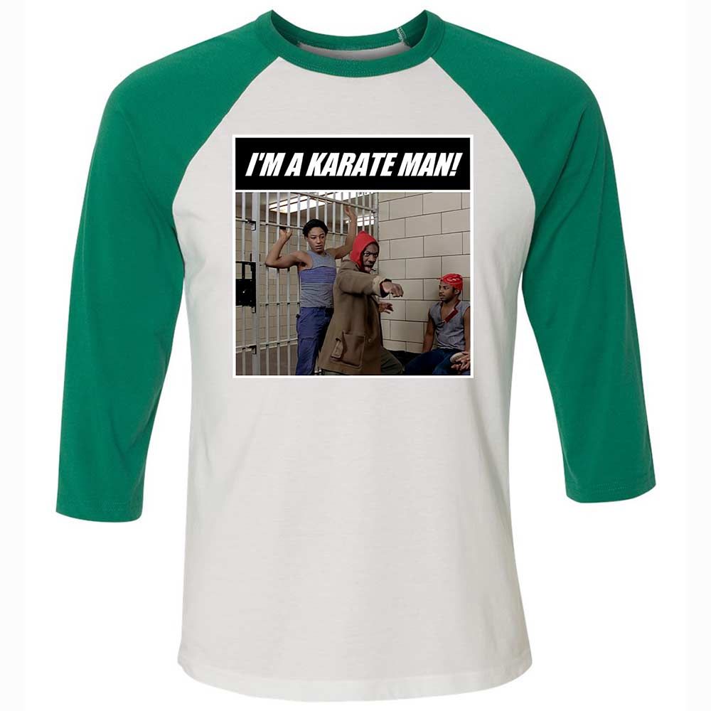 Unisex 3/4 Baseball Tee - WG84UDB5 - White/Kelly - 6