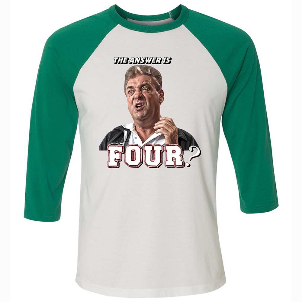 Unisex 3/4 Baseball Tee - 76XUDSHL - White/Kelly - 6
