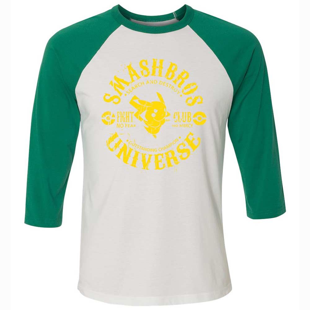 Unisex 3/4 Baseball Tee - GYJFH7M5 - White/Kelly - 6