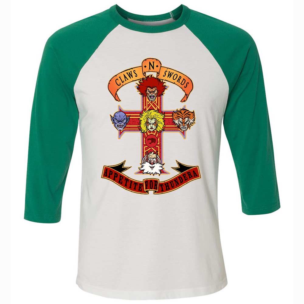 Unisex 3/4 Baseball Tee - L6G85Y86 - White/Kelly - 6