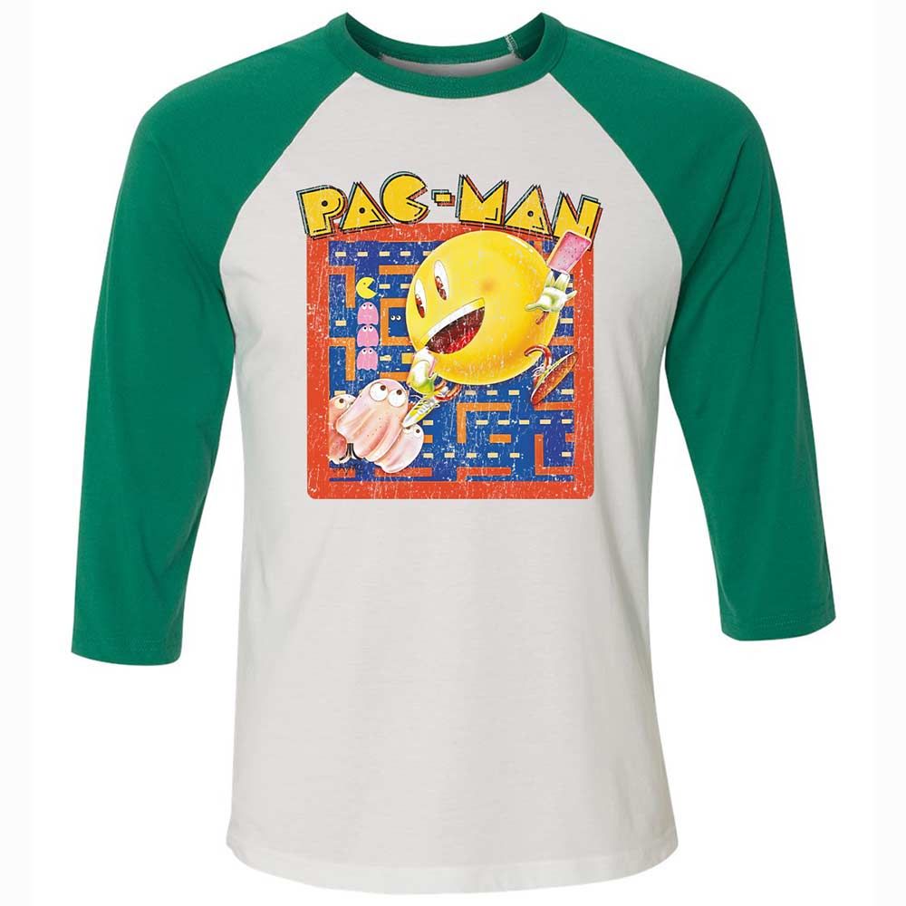Unisex 3/4 Baseball Tee - 8XQQW4B5 - White/Kelly - 6