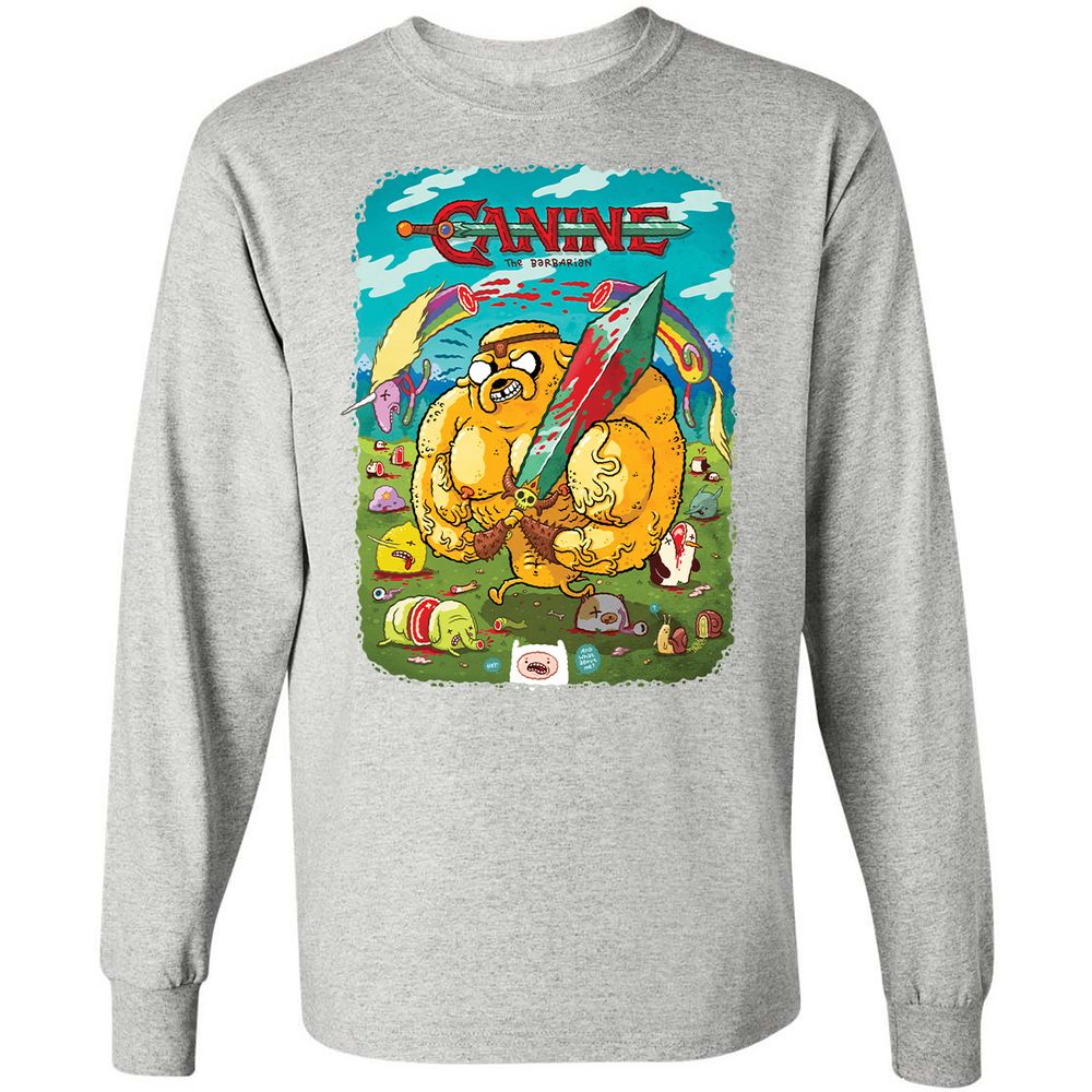 Long Sleeve T-Shirt - JU34GMNQ - Ash - 7