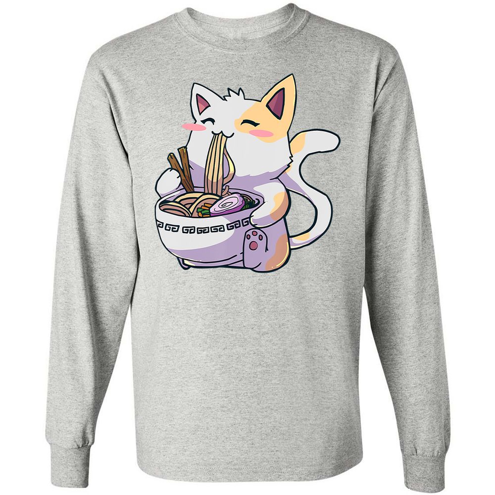 Long Sleeve T-Shirt - WQDTM5V4 - Ash - 7