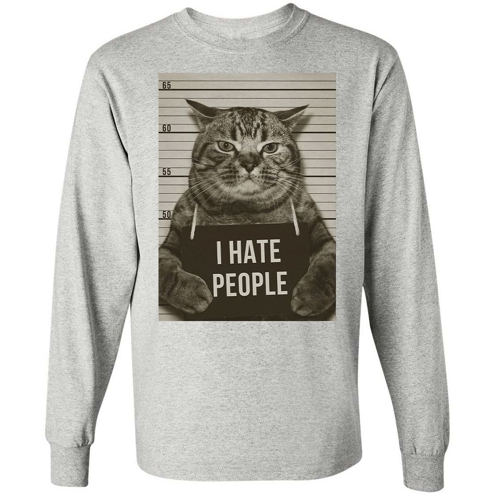 Long Sleeve T-Shirt - Q4W4UPQ8 - Ash - 7