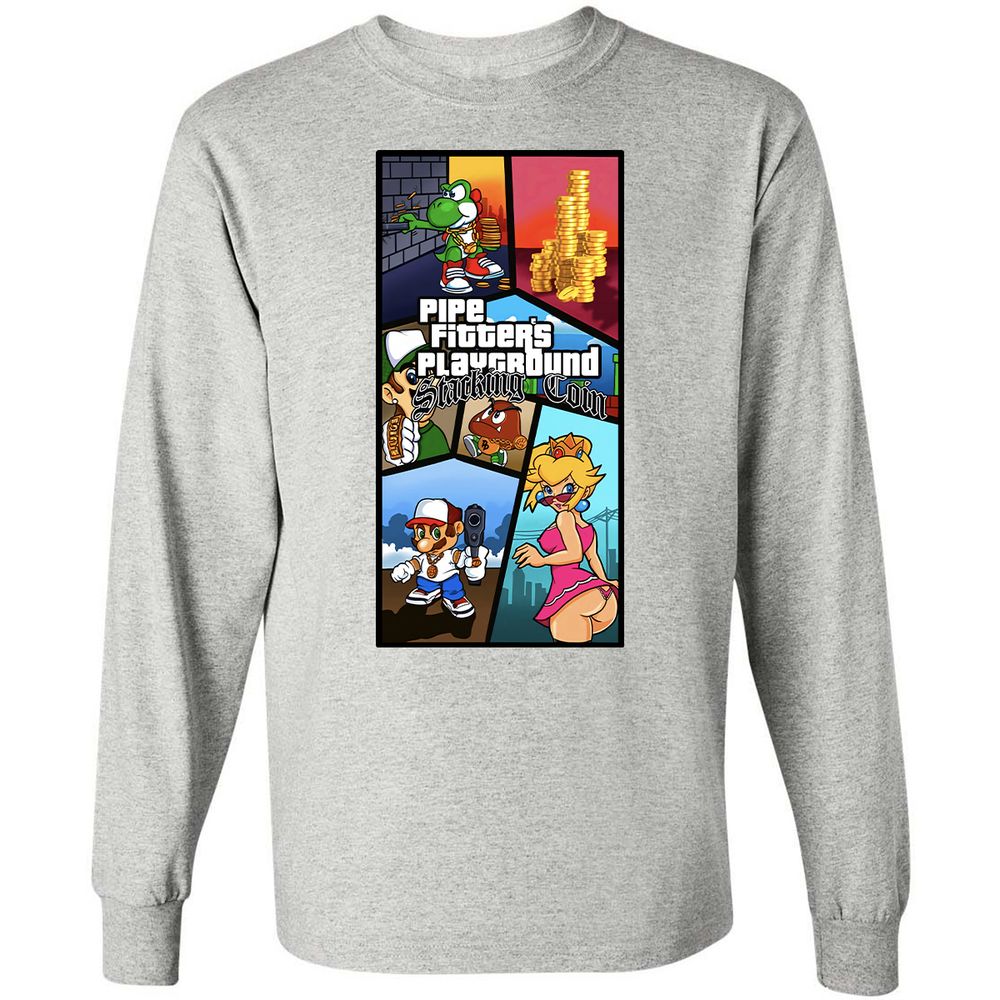 Long Sleeve T-Shirt - HM81VZ6X - Ash - 7