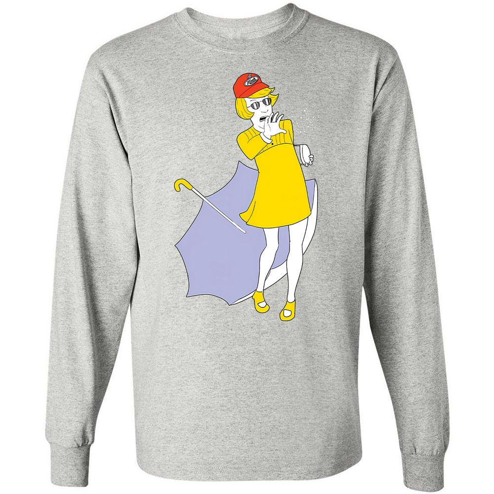 Long Sleeve T-Shirt - BBJX6QD9 - Ash - 7