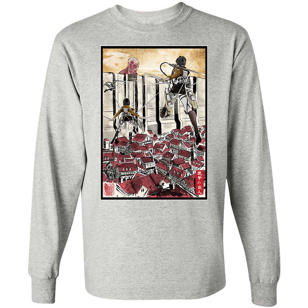 Long Sleeve T-Shirt - TUG6RJ2R - Ash - 7