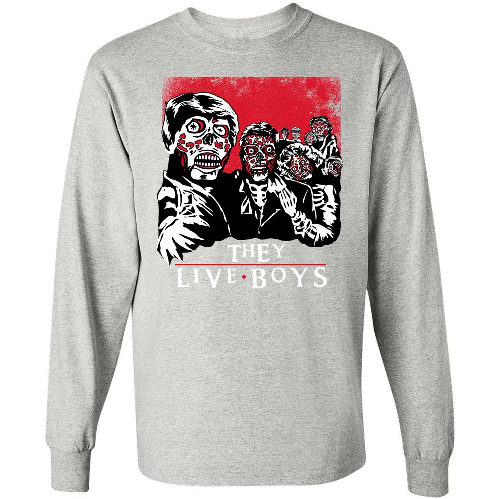 Long Sleeve T-Shirt - B63RZX96 - Ash - 7