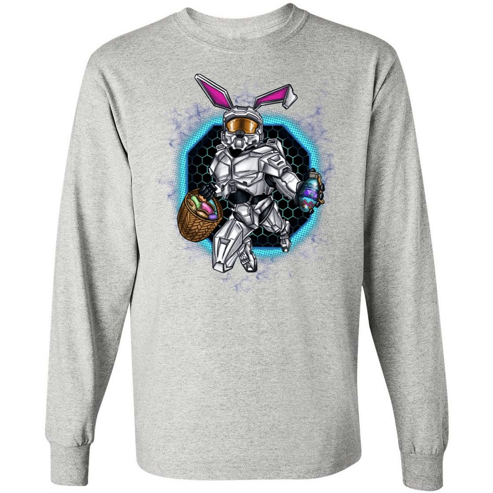 Long Sleeve T-Shirt - B9MQ9CQZ - Ash - 7