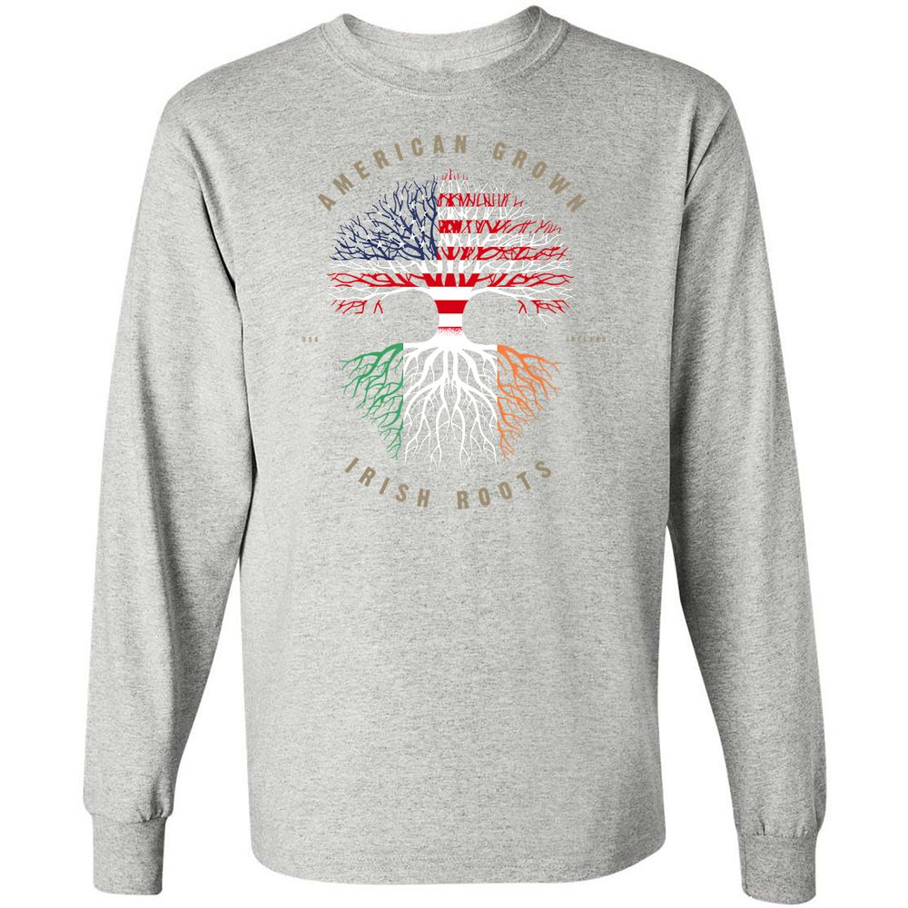 Long Sleeve T-Shirt - C7JQGKV8 - Ash - 7