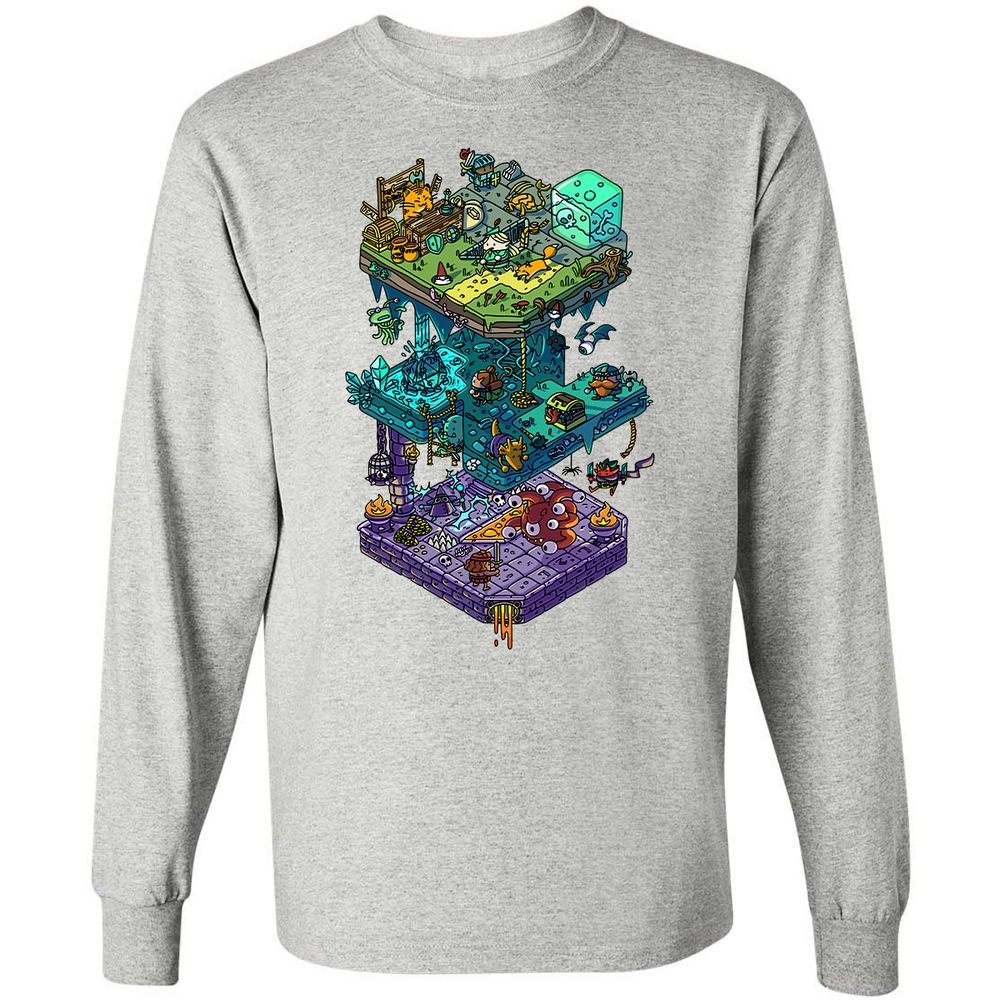 Long Sleeve T-Shirt - KKJD7CET - Ash - 7