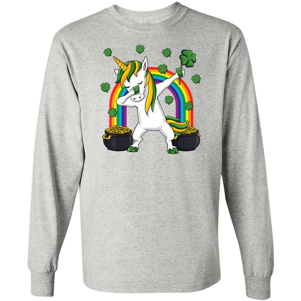 Long Sleeve T-Shirt - B6HWZQWL - Ash - 7