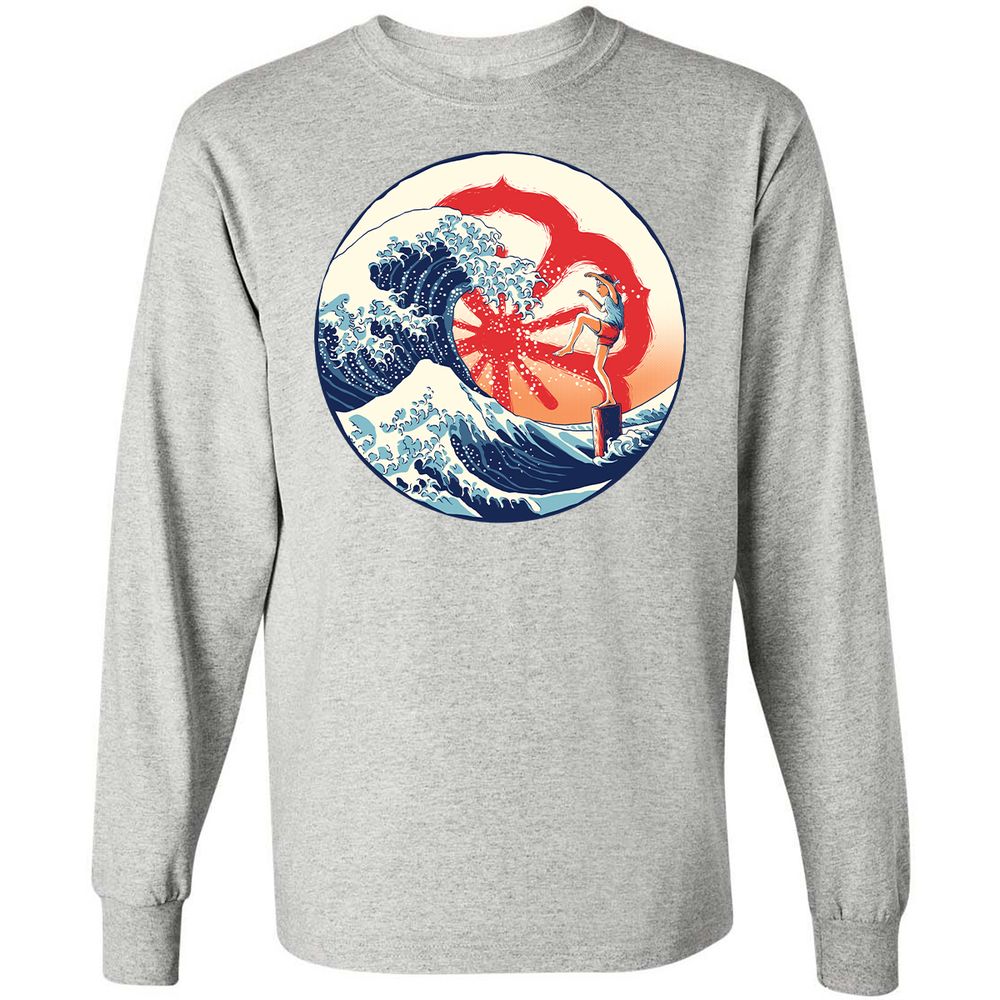 Long Sleeve T-Shirt - JZ2K5QMV - Ash - 7