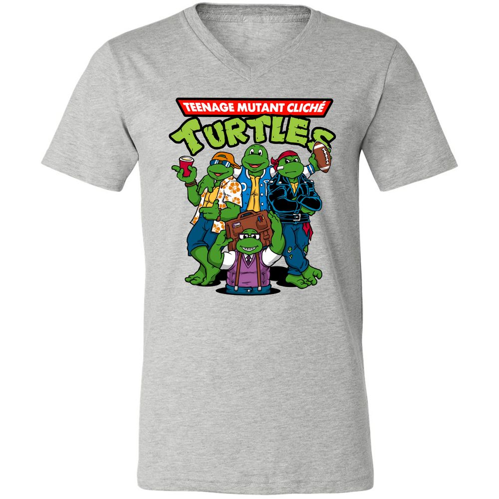 Unisex V-Neck T-Shirt - 3LPKZAGZ - Athletic Heather - 7