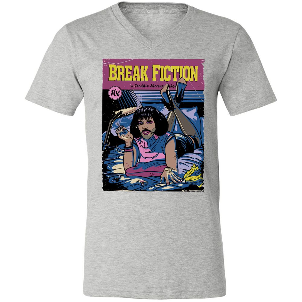 Unisex V-Neck T-Shirt - BZ3BBP7F - Athletic Heather - 7