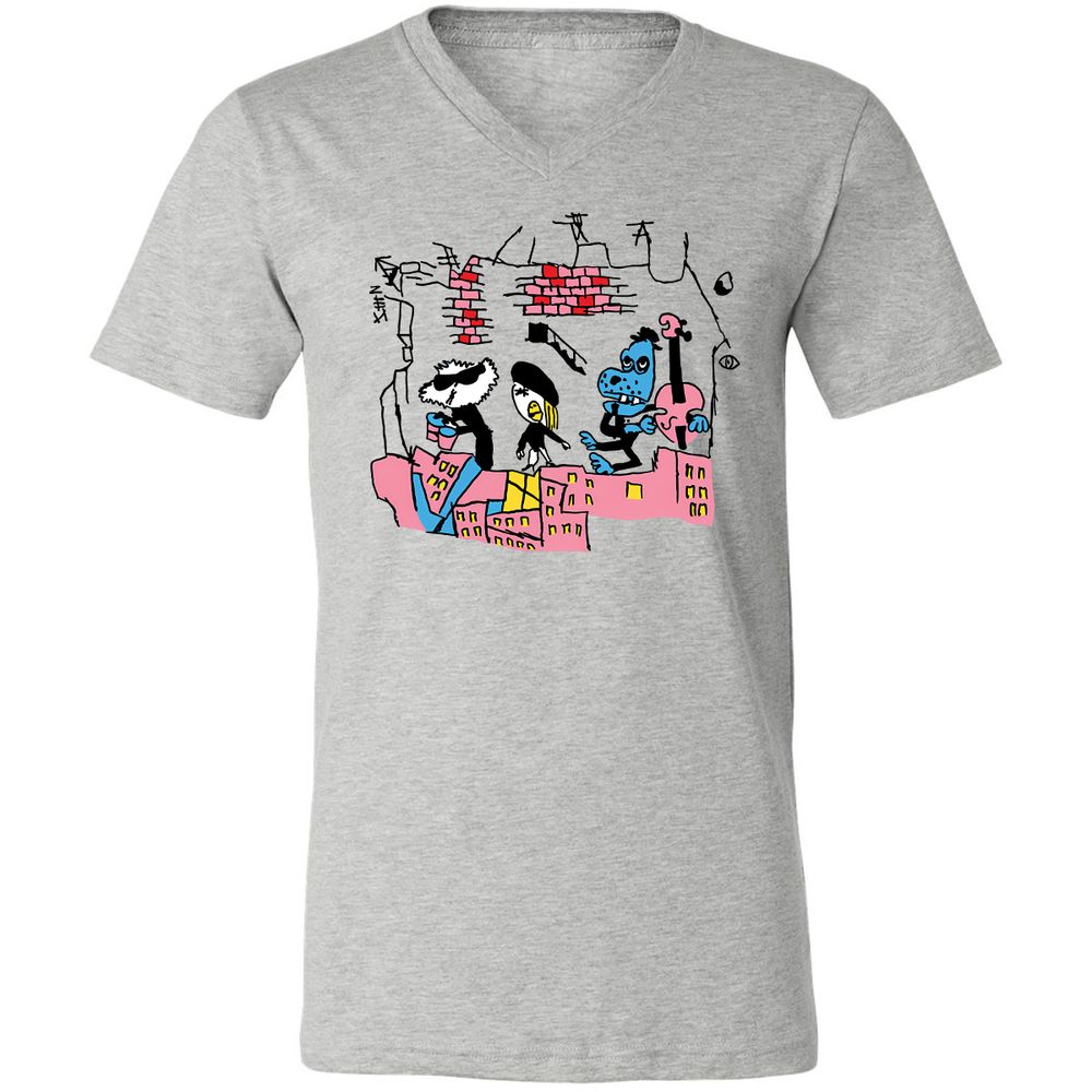 Unisex V-Neck T-Shirt - 33CYGVP8 - Athletic Heather - 7