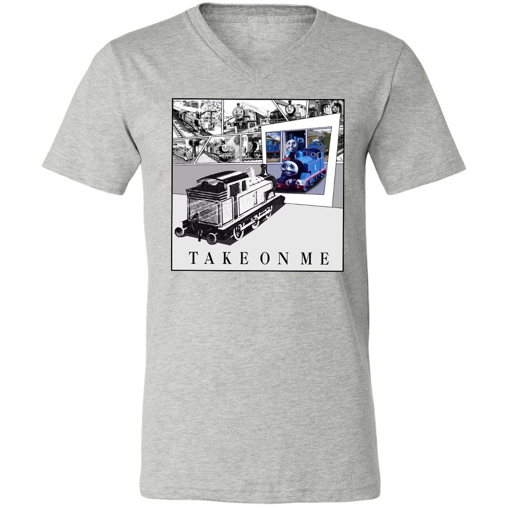 Unisex V-Neck T-Shirt - Q46QBWVE - Athletic Heather - 7