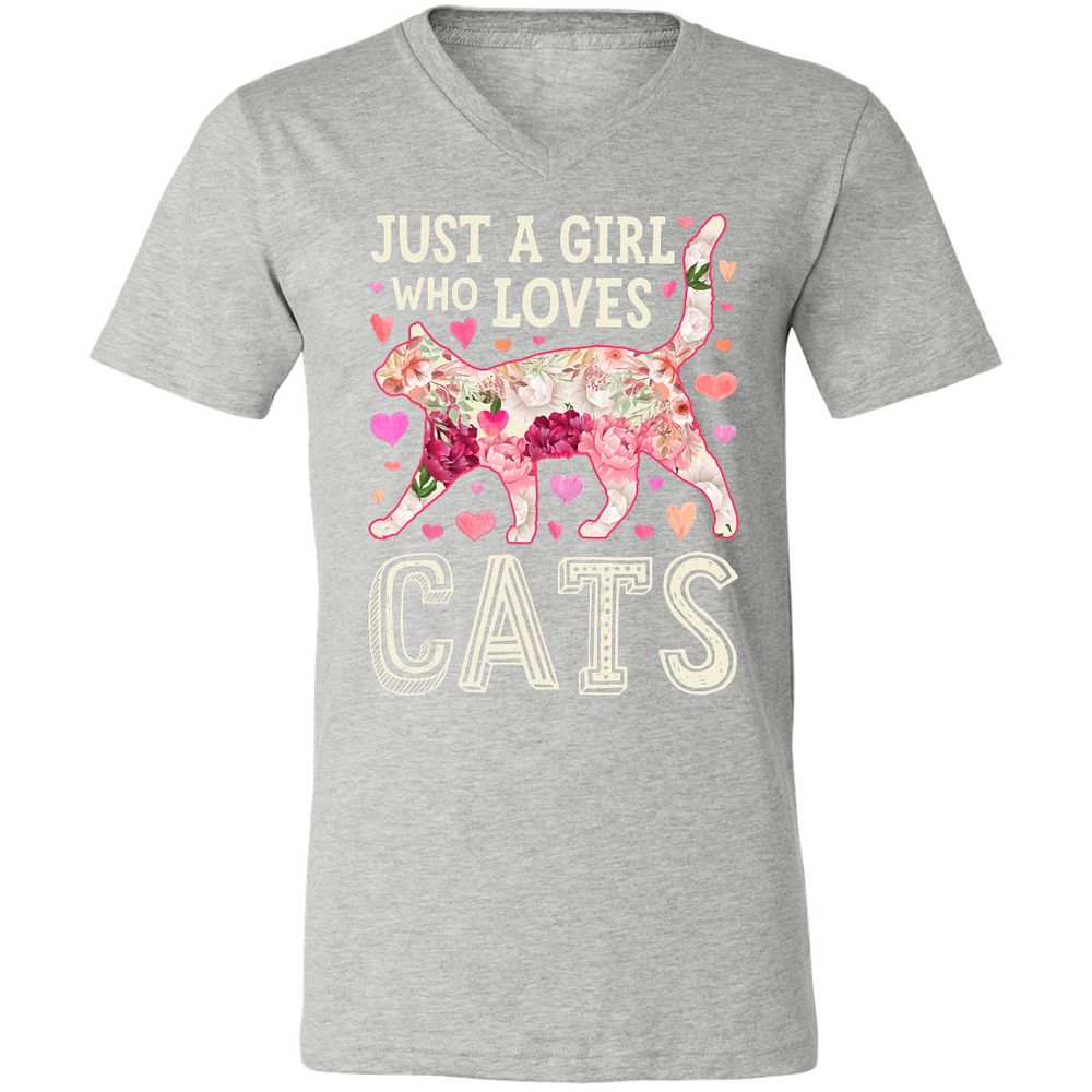 Unisex V-Neck T-Shirt - 7789KAG9 - Athletic Heather - 7