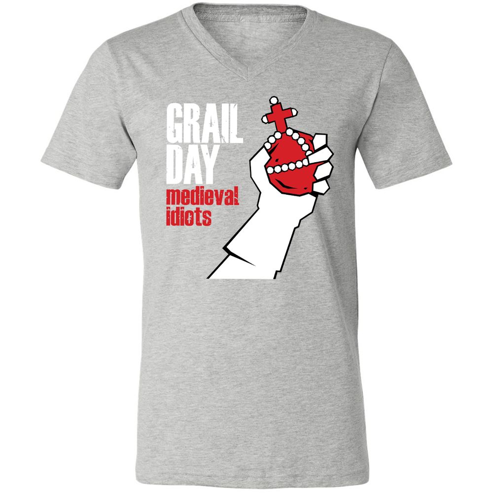 Unisex V-Neck T-Shirt - 43E8AXE5 - Athletic Heather - 7