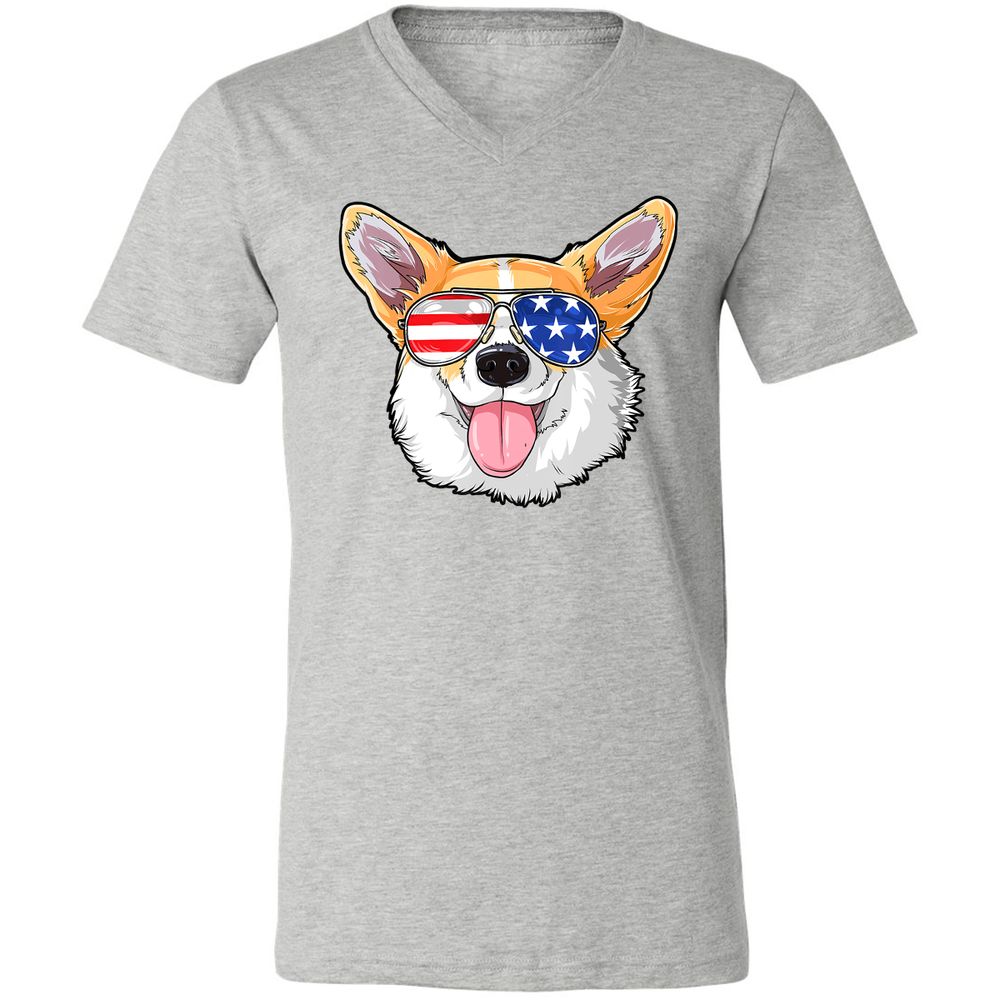 Unisex V-Neck T-Shirt - Z7UHBU8C - Athletic Heather - 7
