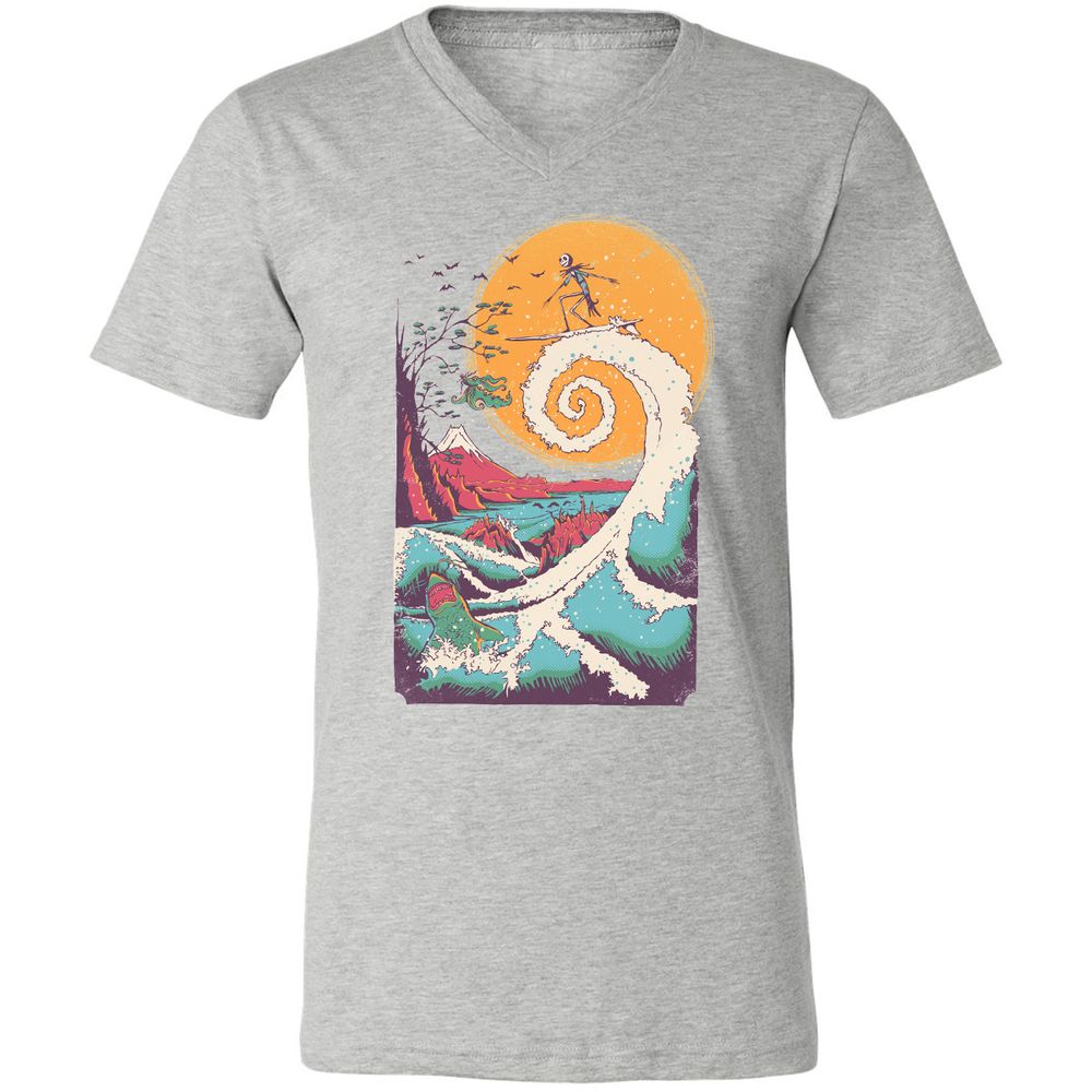 Unisex V-Neck T-Shirt - 5FHYNHPJ - Athletic Heather - 7