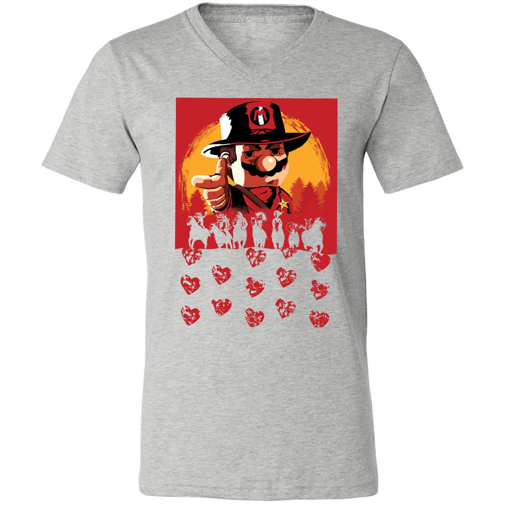 Unisex V-Neck T-Shirt - QTV11C72 - Athletic Heather - 7