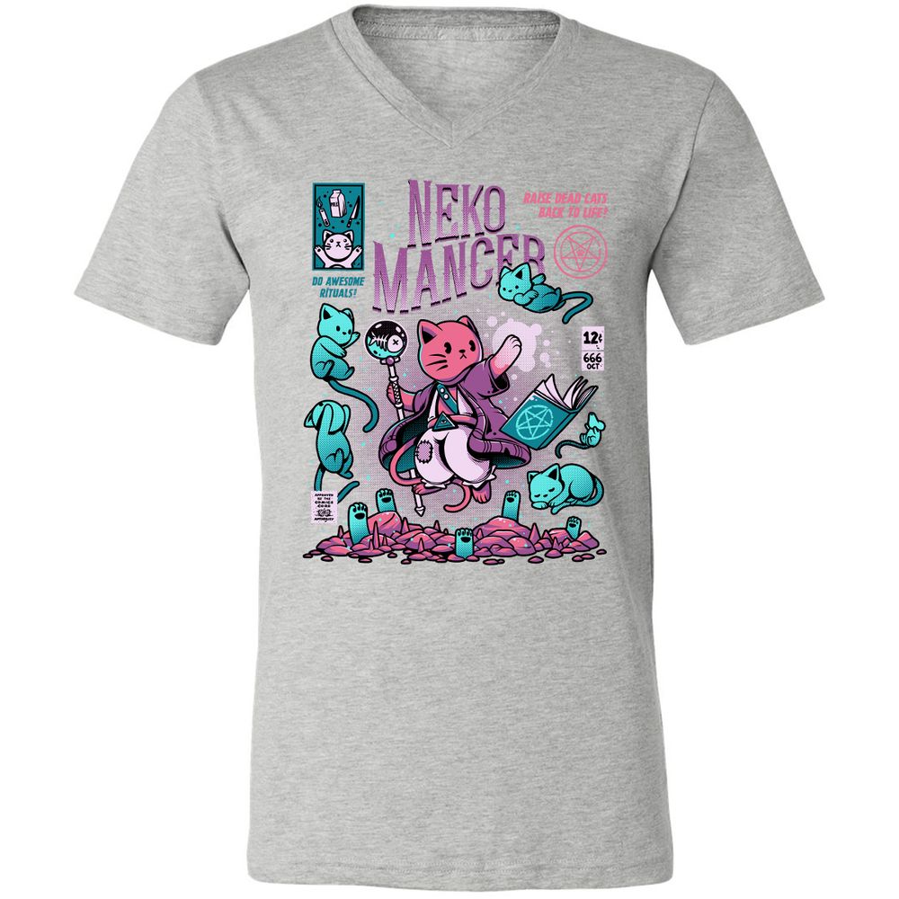 Unisex V-Neck T-Shirt - 1U1A5B9E - Athletic Heather - 7