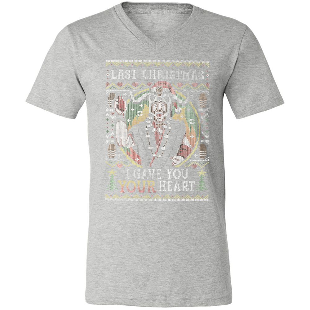 Unisex V-Neck T-Shirt - RPYBKFFG - Athletic Heather - 7