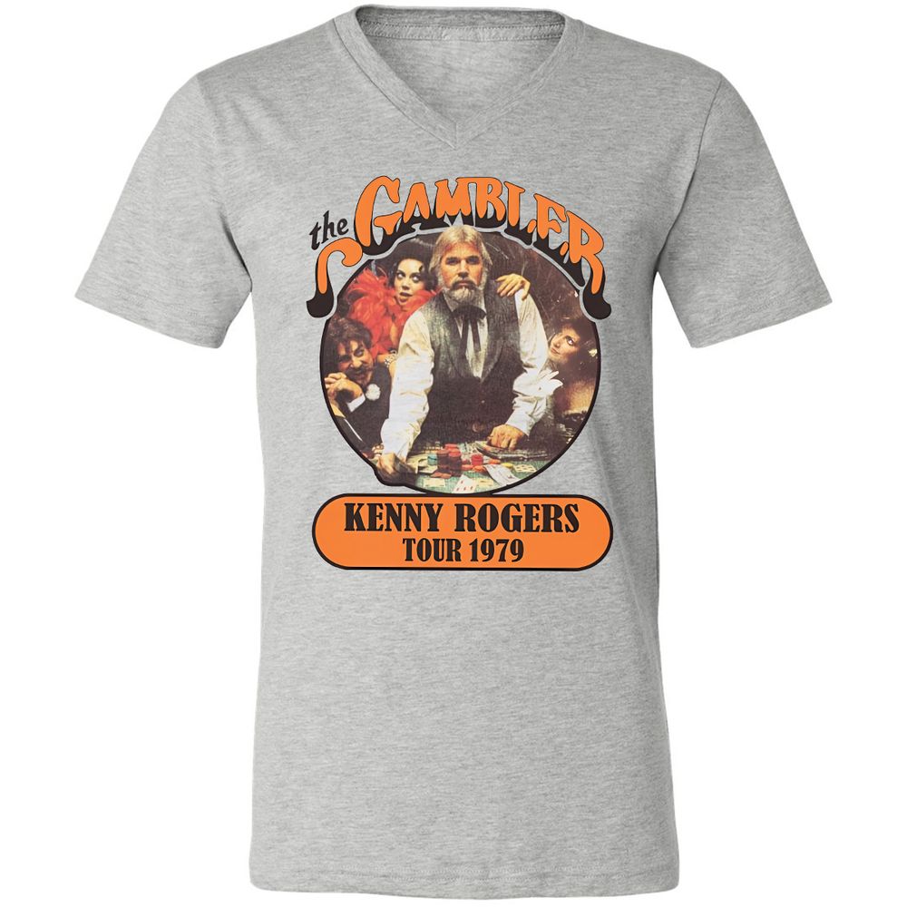 Unisex V-Neck T-Shirt - RYQ576B8 - Athletic Heather - 7