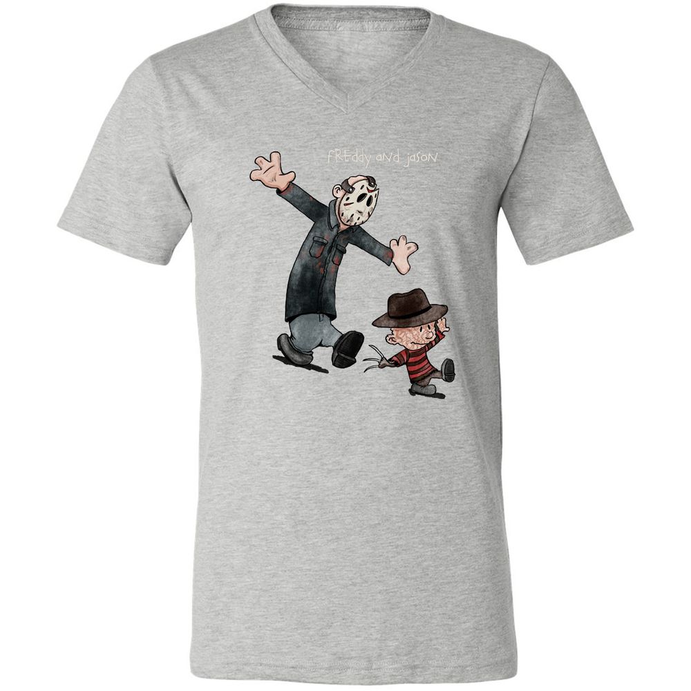 Unisex V-Neck T-Shirt - T3ULUS9N - Athletic Heather - 7